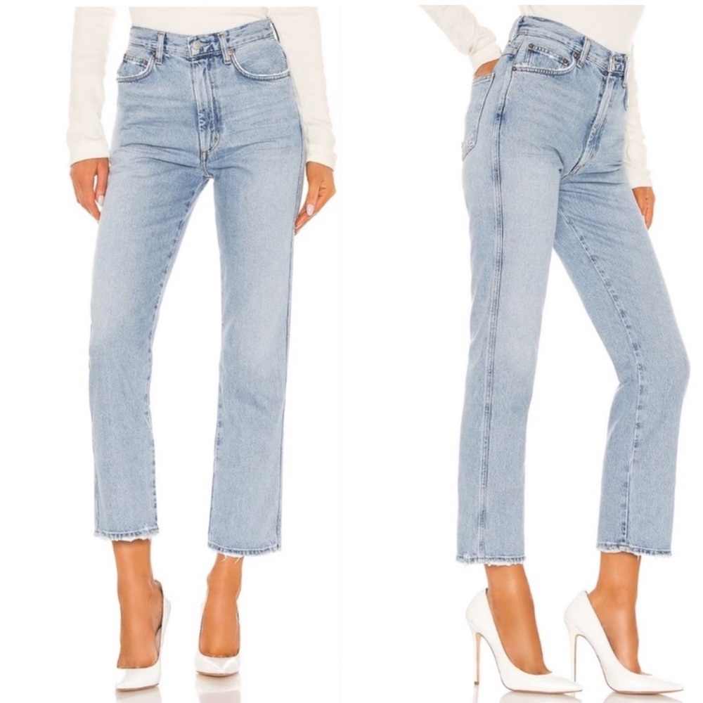 AGOLDE Pinch Waist High Rise Kick Jeans in Riptide